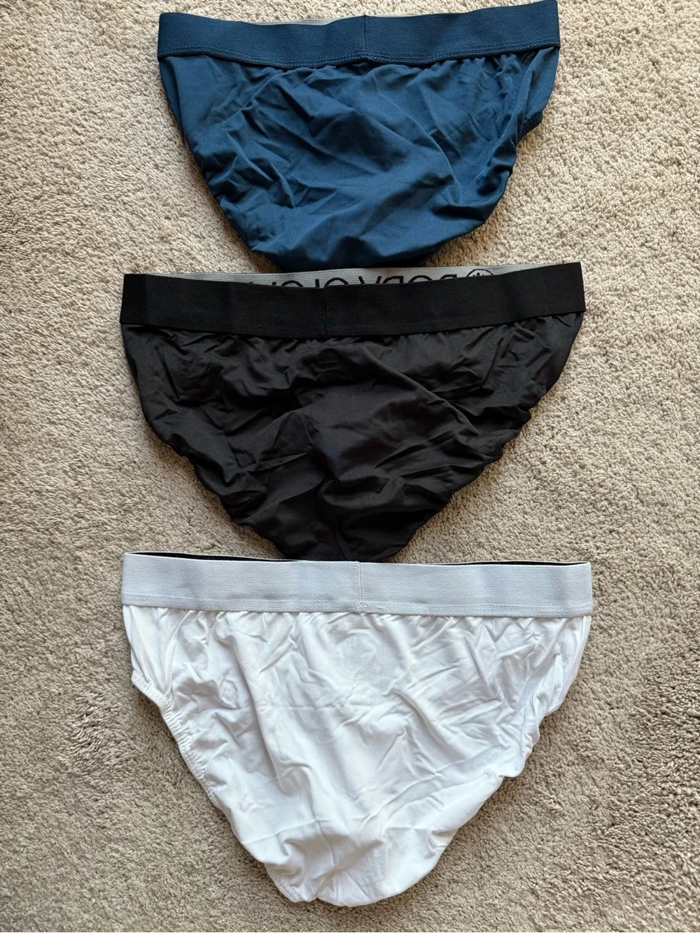 Body Glove Men's Briefs 3-Pack in White, Black, Navy